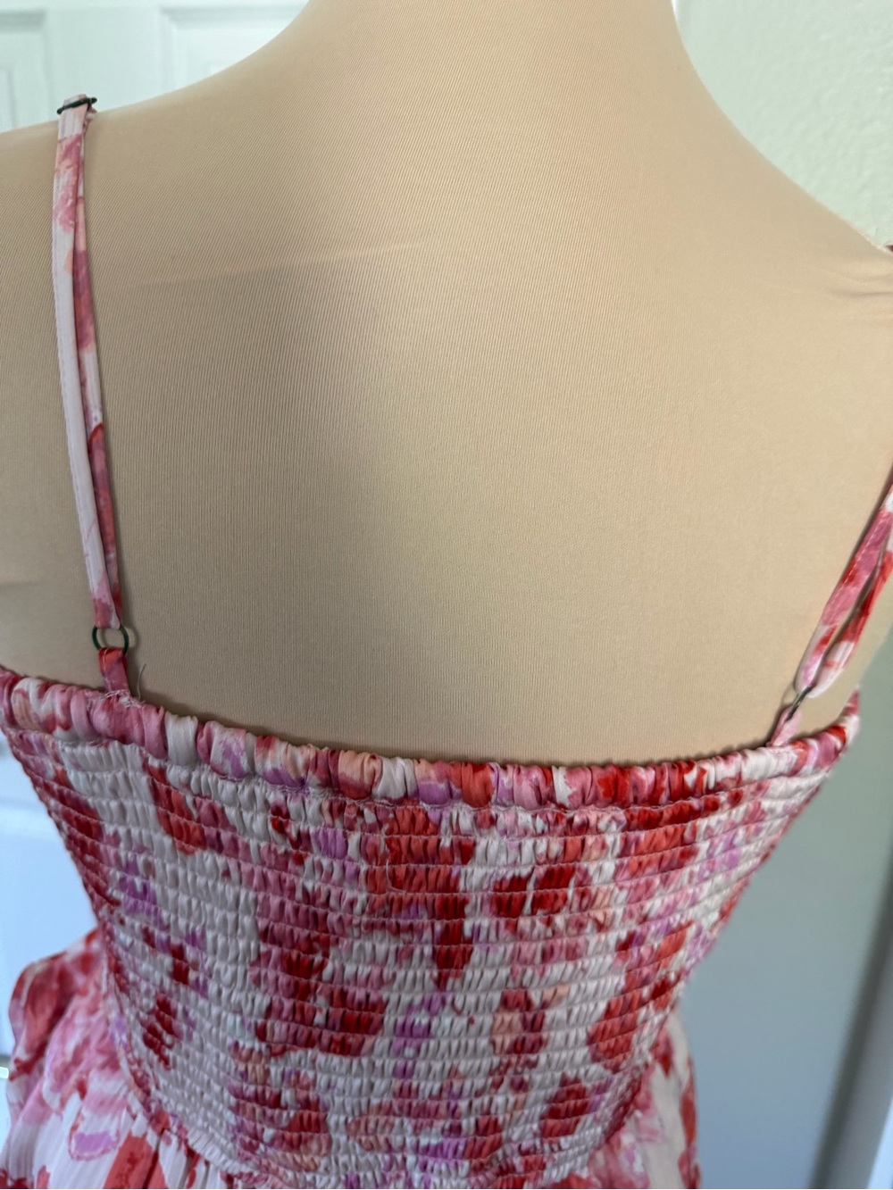 Floral Pink Ruffle Slip Dress - Picture 4 of 9